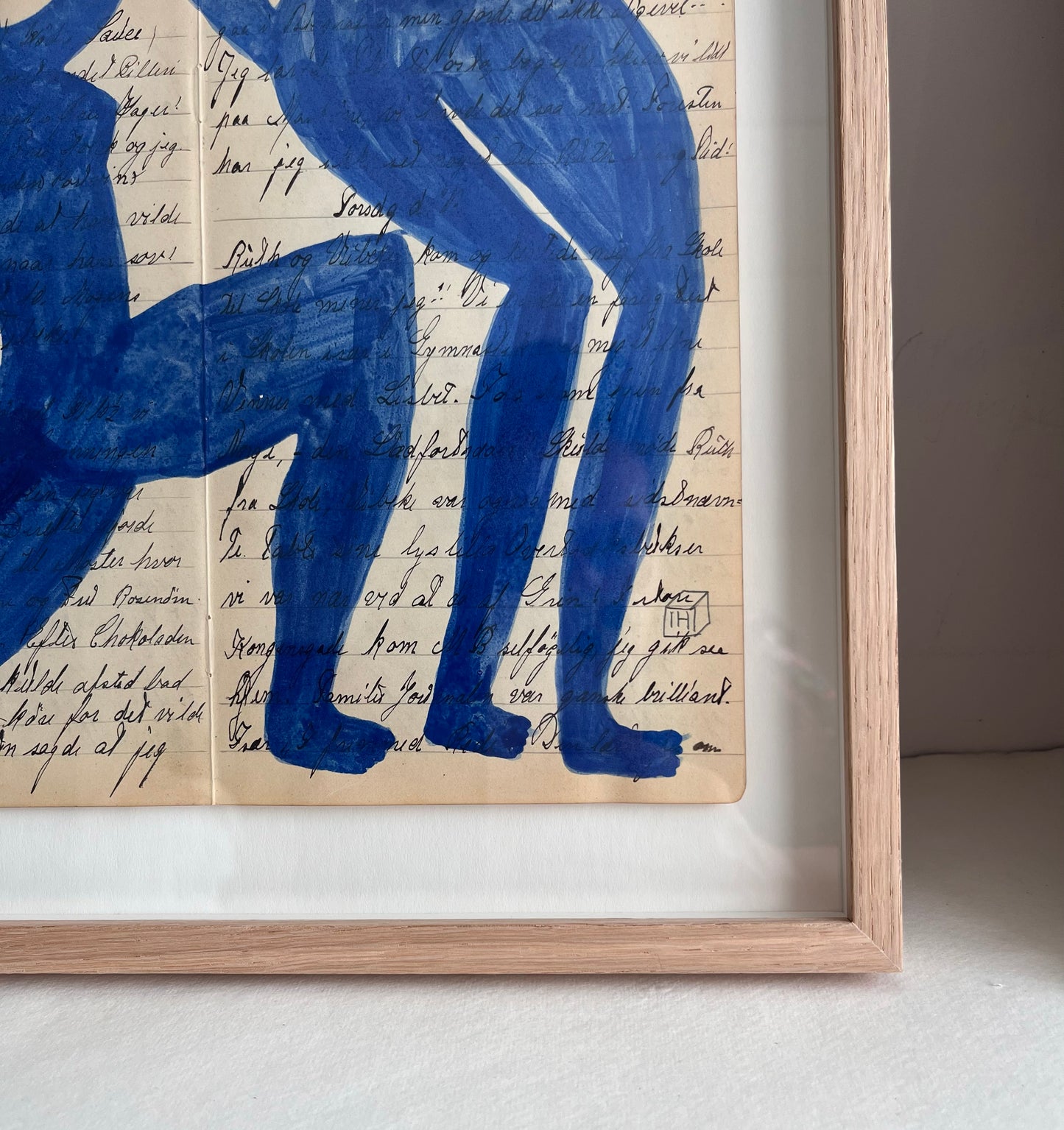 Three Blue Figures on Danish Journal dated 1916