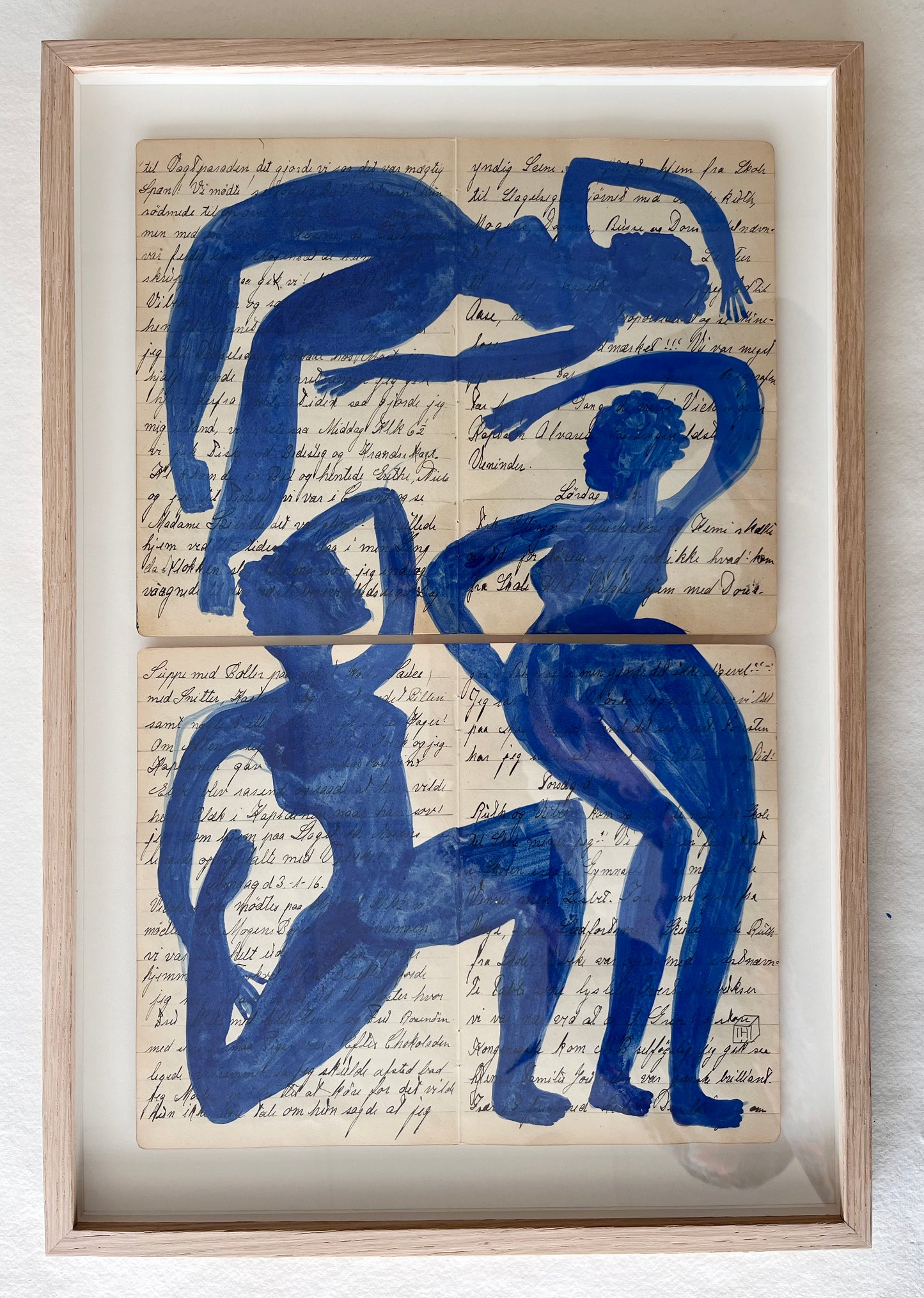 Three Blue Figures on Danish Journal dated 1916