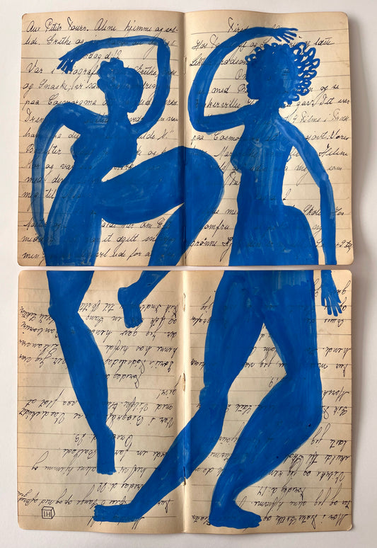 Two Blue Figures on Danish Journal dated 1916